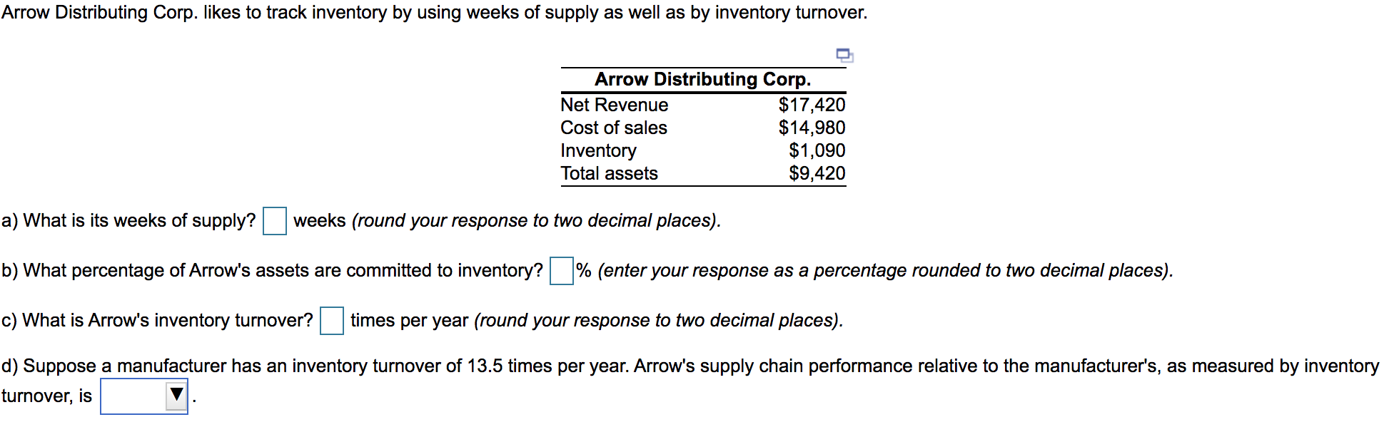 Arrow Distributing Corp. likes to track inventory