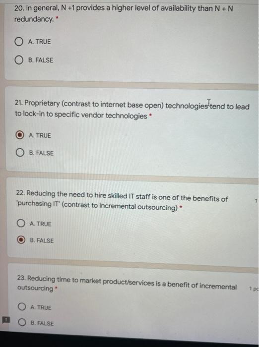 20. In general, N +1 provides a higher level of