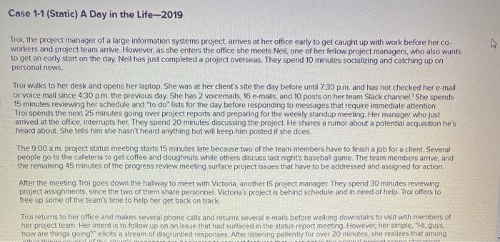 subject is project management not OM Case 1-1