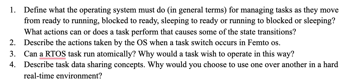 1. Define what the operating system must do (in