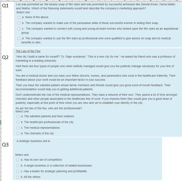 undefined Q1 Q2 Lux was promoted as "the beauty