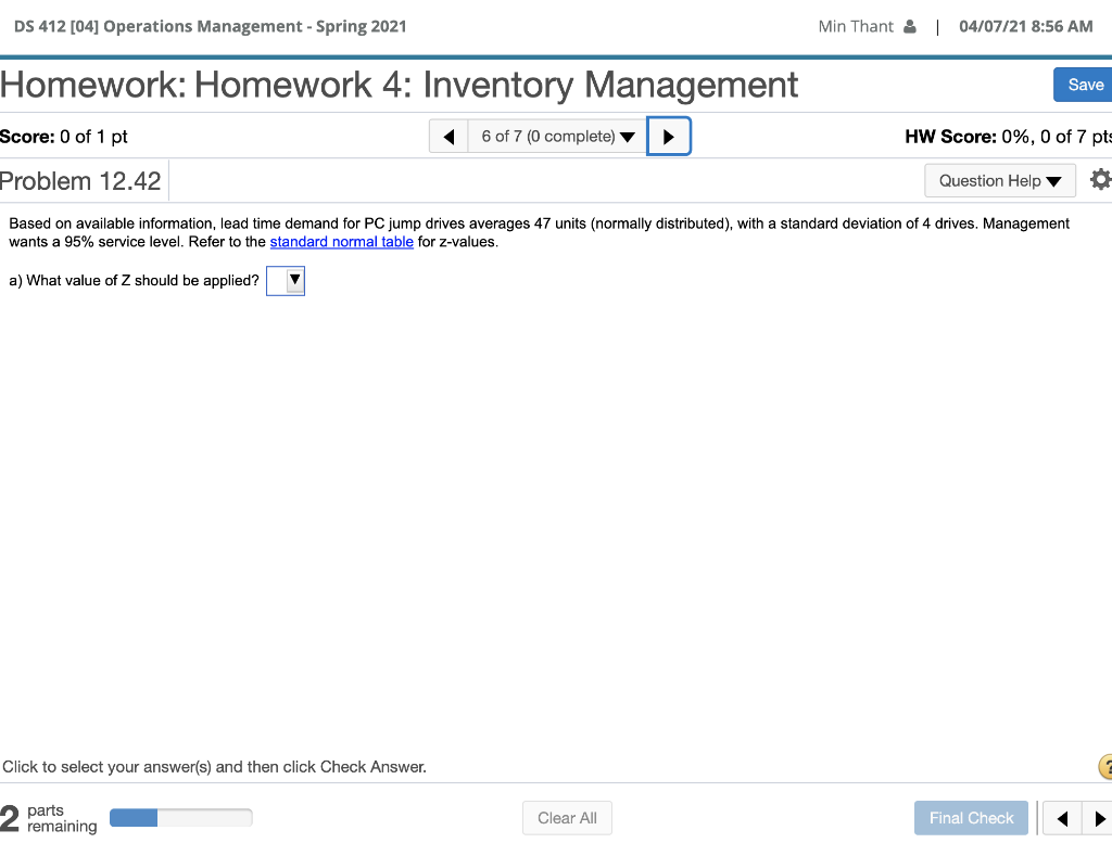 DS 412 [04] Operations Management - Spring 2021
