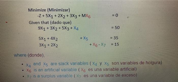 the formulation for an aumented problem is show