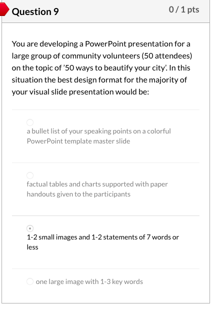 Question 9 0/1 pts You are developing a