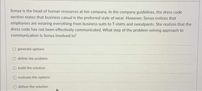 Sonya is the head of human resources at her