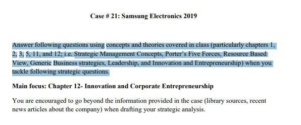 Case # 21: Samsung Electronics 2019 Answer