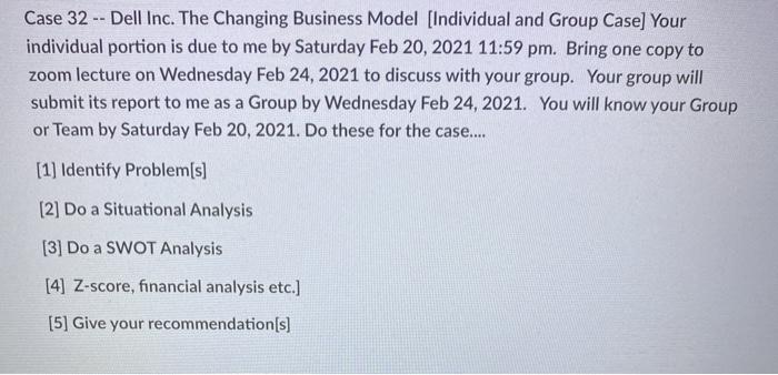 Case 32 --Dell Inc. The Changing Business Model