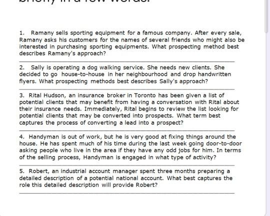 1. Ramany sells sporting equipment for a famous