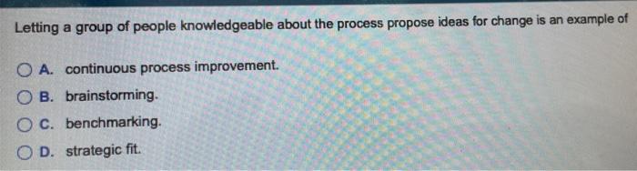 Letting a group of people knowledgeable about the