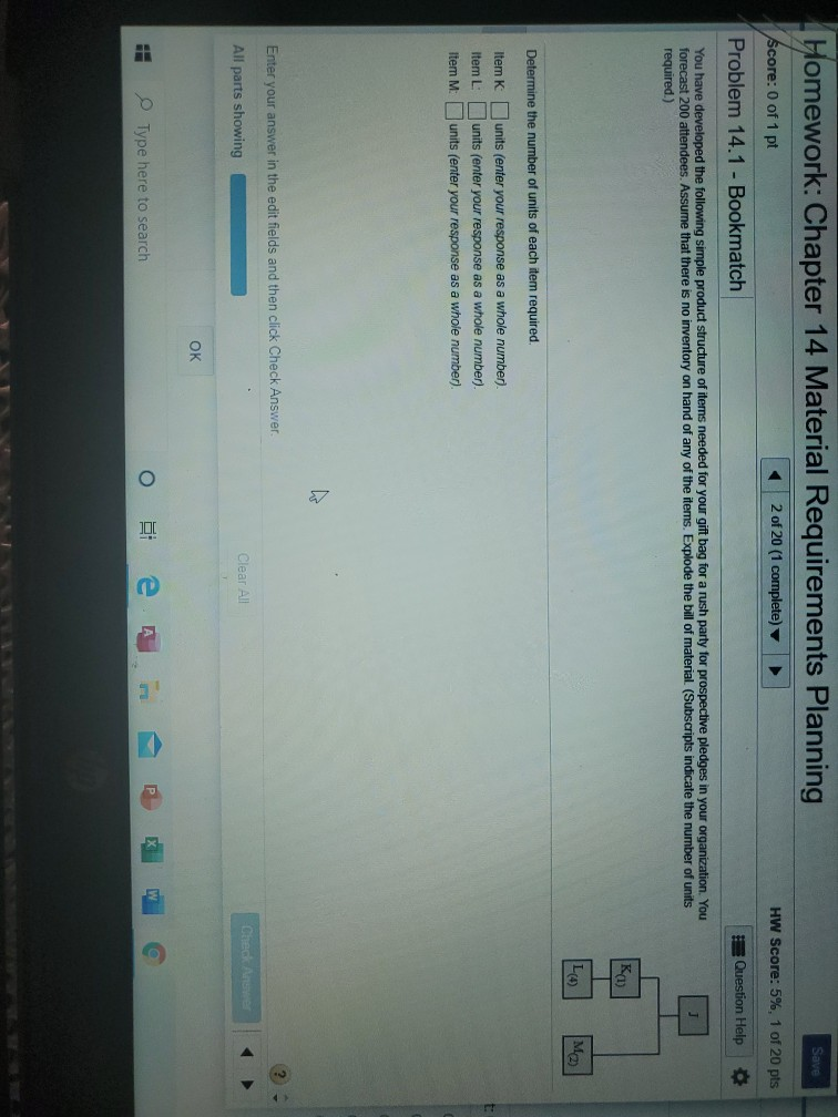 Homework: Chapter 14 Material Requirements