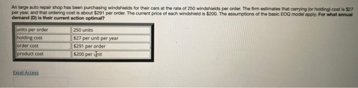 An large auto repair shop has been purchasing