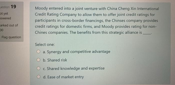 Jestion 19 ot yet swered arked out of DO Flag