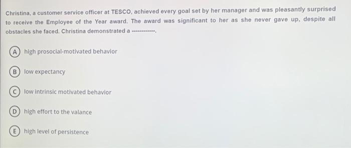 Christina, a customer service officer at TESCO,