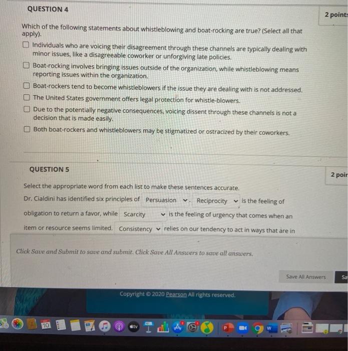 QUESTION 4 2 point: Which of the following