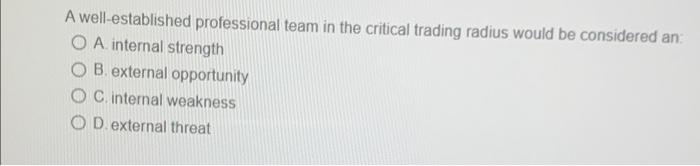 A well-established professional team in the