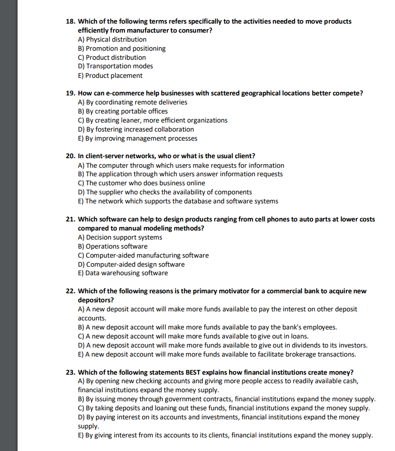 18. Which of the following terms refers