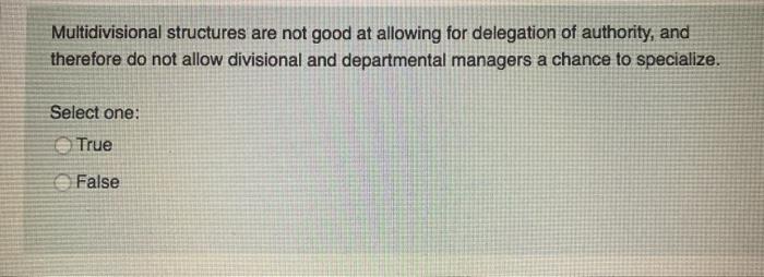 Multidivisional structures are not good at