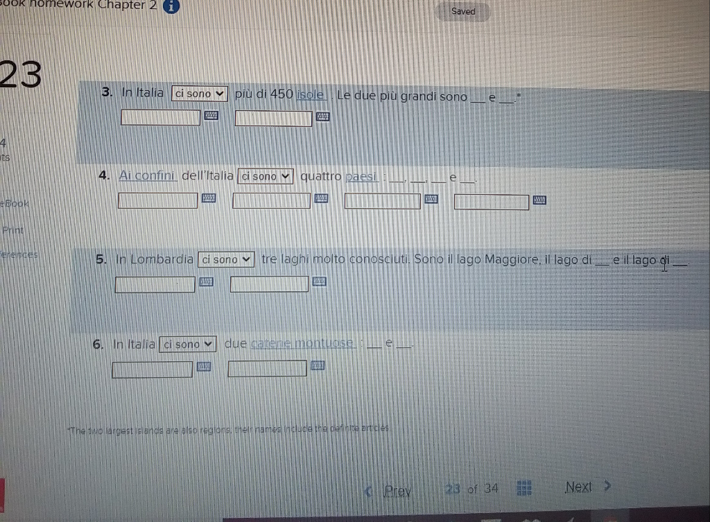 BDOR homework Chapter 2 i Saved 23 3. In Italia