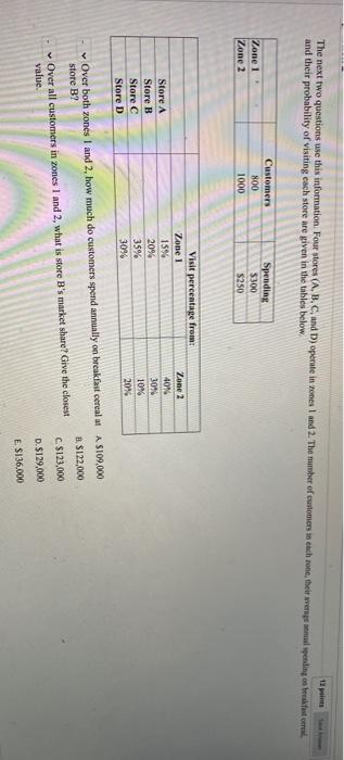 The next two questions use this information. Four