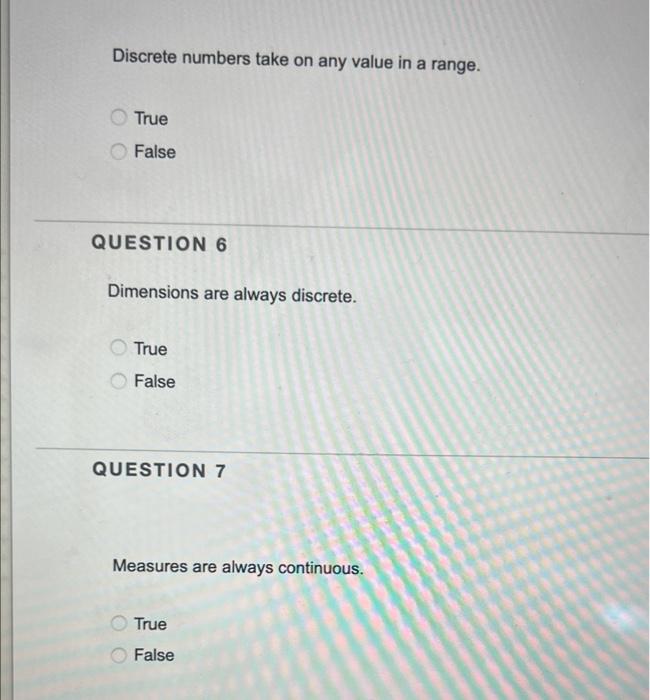 Discrete numbers take on any value in a range.