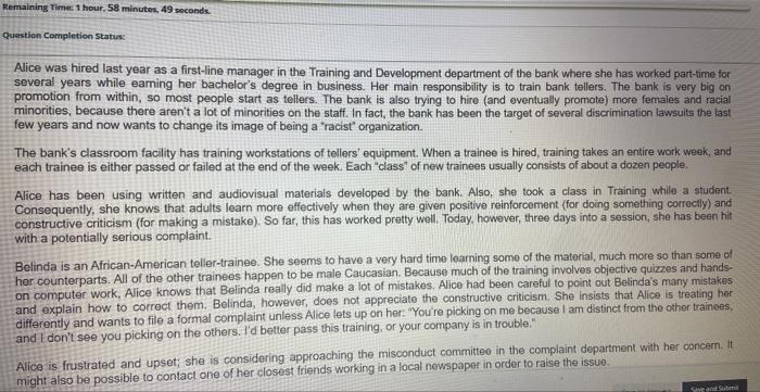 Remaining Time: 1 hour, 58 minutes, 49 seconds.