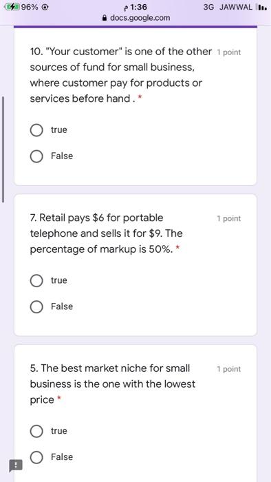 ?? 96% 3G JAWWAL II. p 1:36 docs.google.com 10.