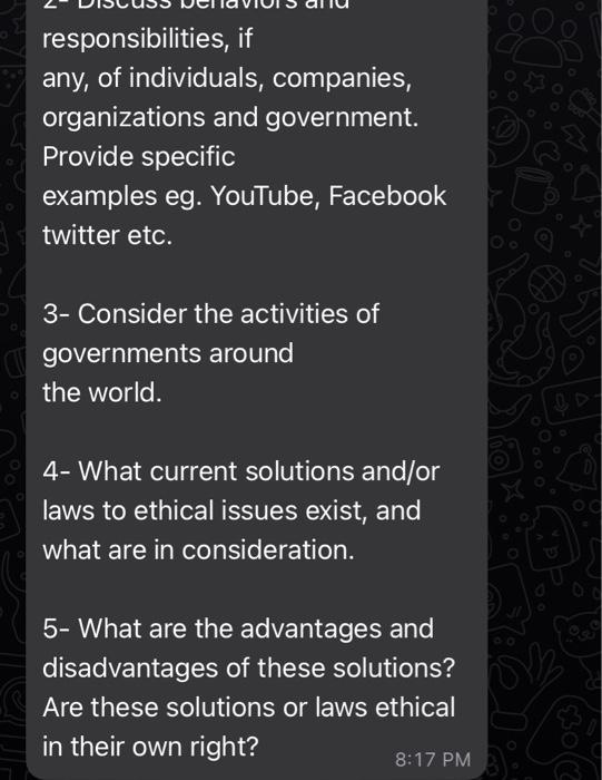 responsibilities, if any, of individuals,