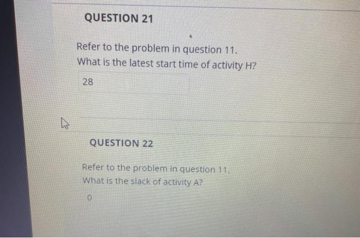 QUESTION 11 Problem #1: The data related to the