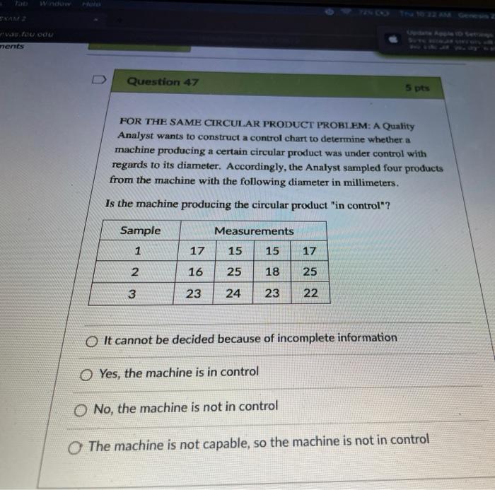 nenits Question 47 5 pts FOR THE SAME CIRCULAR