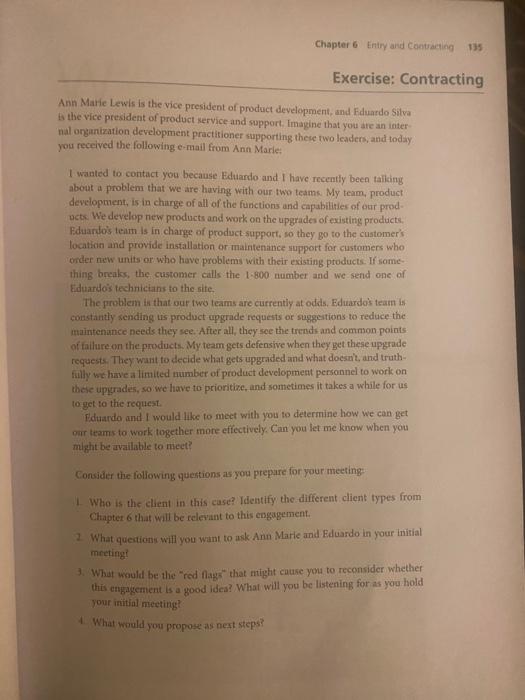 Chapter 6 Entry and Contracting 135 Exercise: