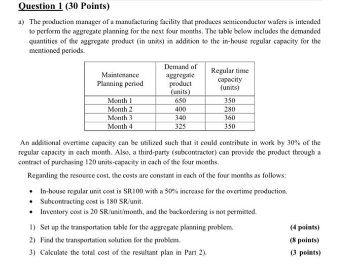 please solve the 3 question quikly Question 1 (30