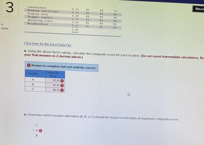 J Location Score points Factor 1100 pointech