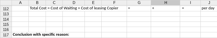 Please use the excel format to answer the