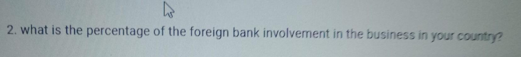 what is the percentage of the foriegn banks