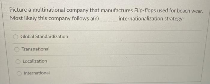 Picture a multinational company that manufactures