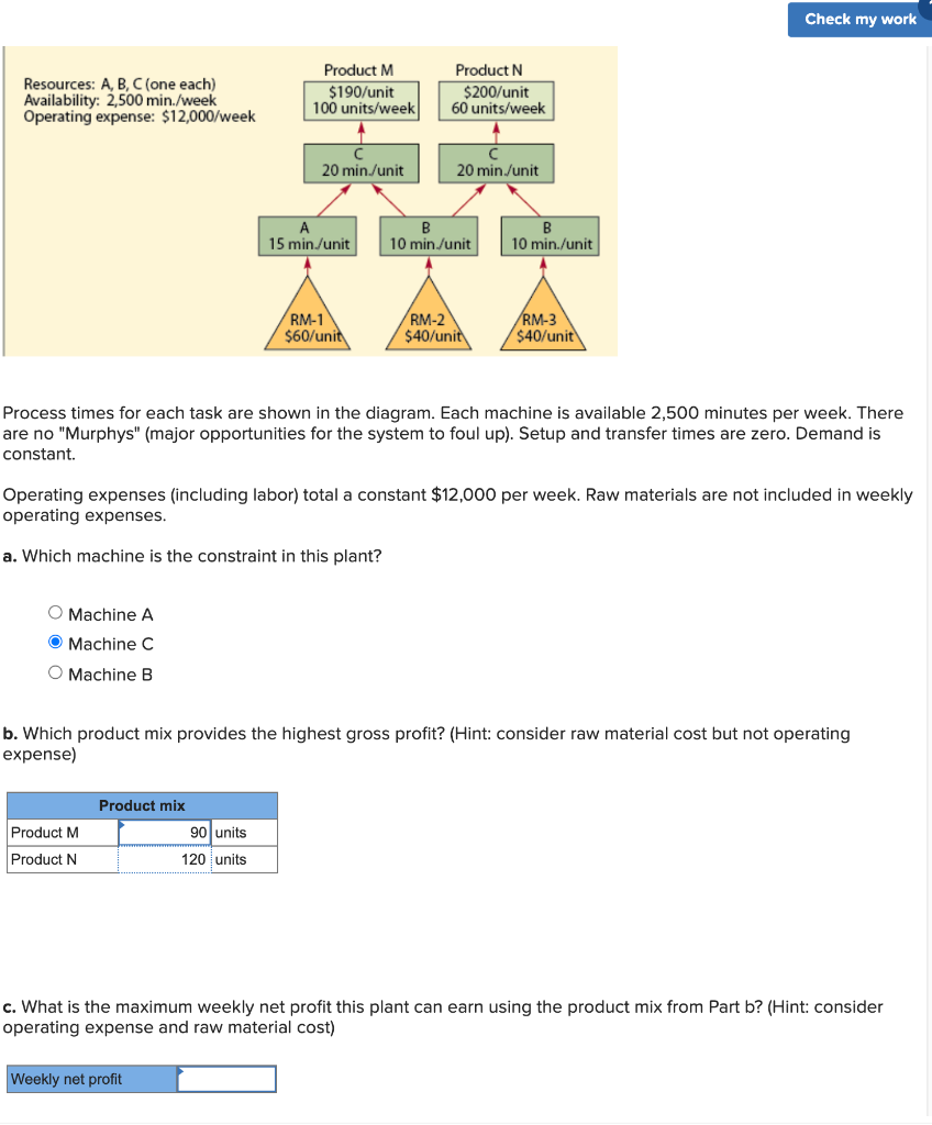 Check my work Resources: A, B, C (one each)