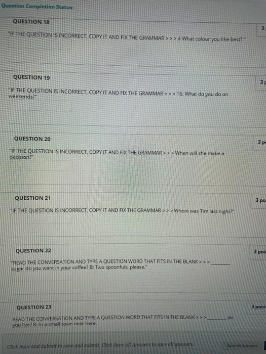 Question Completion Status: QUESTION 18 3 "IF THE