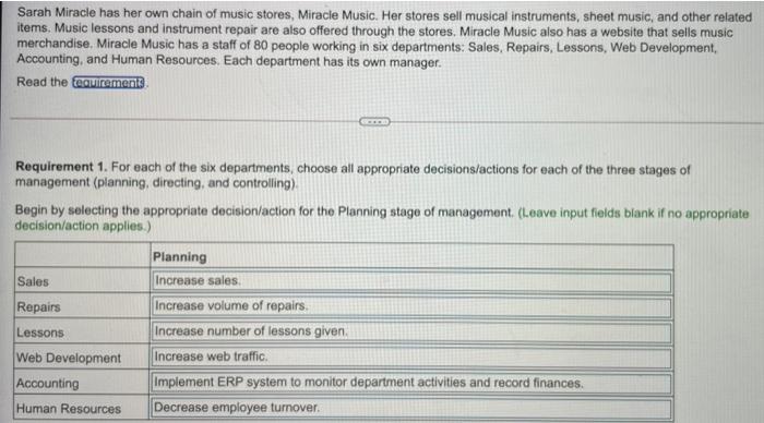 help please Requirements 1. For each of the six