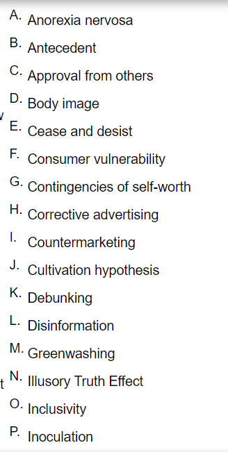 please answer 17,18,19,20 A. Anorexia nervosa B.