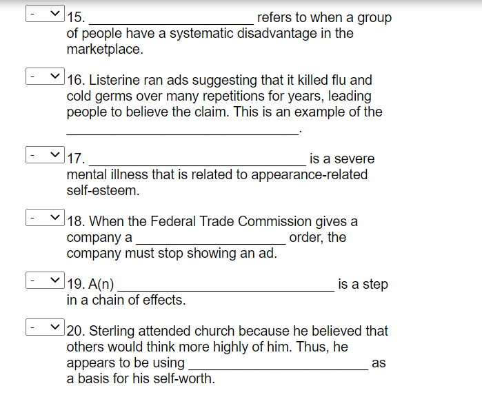please answer 17,18,19,20 A. Anorexia nervosa B.