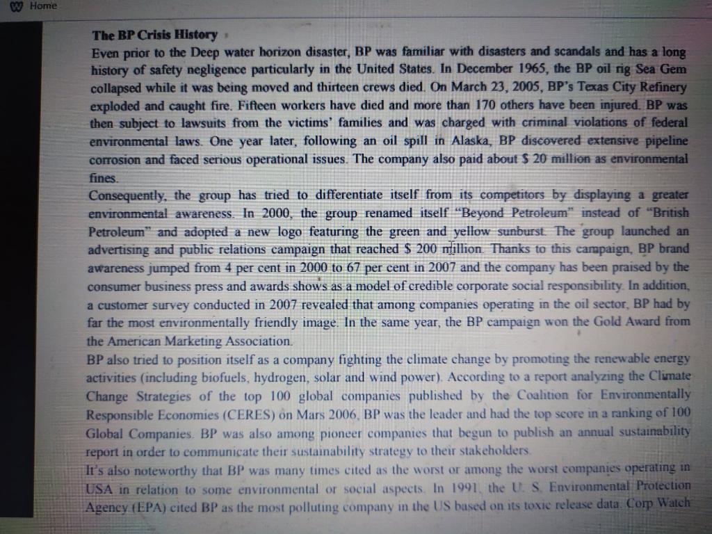 Q1. Once this kind of crisis took place, what