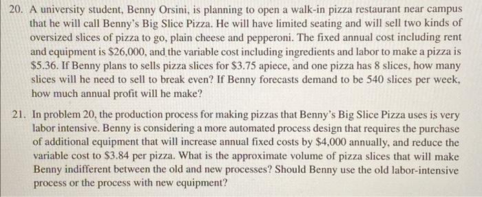 PLEASE ANSWER PARTS 20 AND 21. PLEASE ALSO SHOW