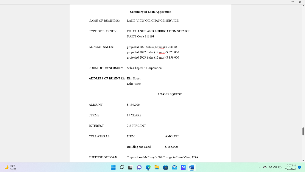 Evaluate the following business plan, identify as