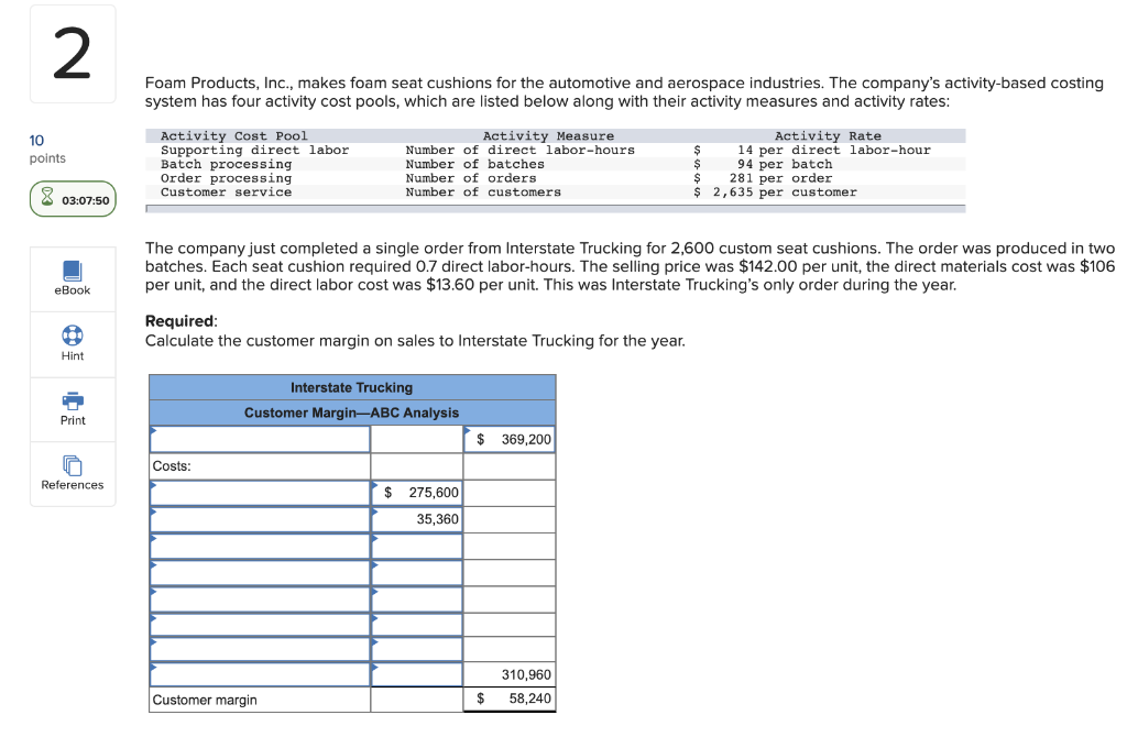 Please show steps :) 2 Foam Products, Inc., makes