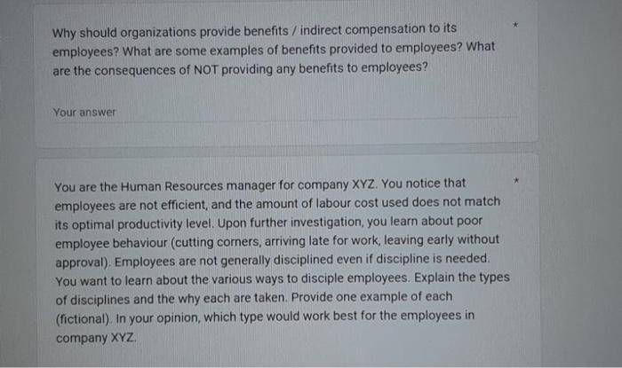 Why should organizations provide benefits /
