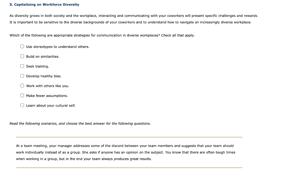 5. Capitalizing on Workforce Diversity As
