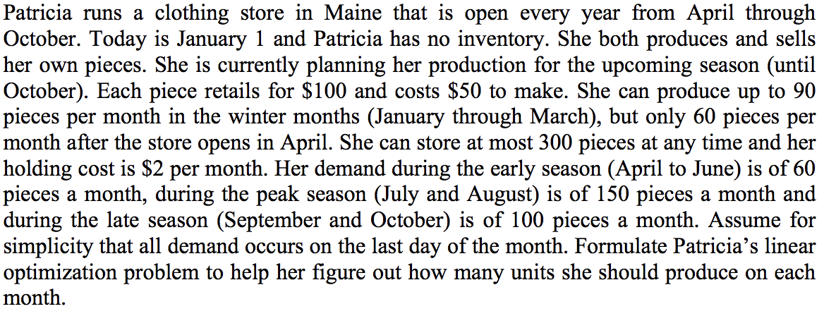 Patricia runs a clothing store in Maine that is