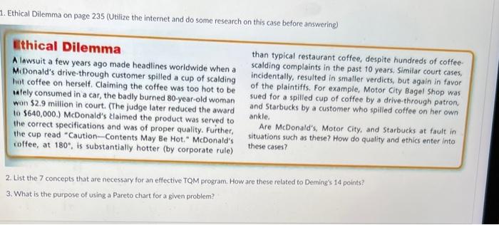 help with 1-3 1. Ethical Dilemma on page 235