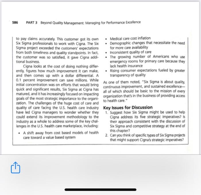 586 PART 3 Beyond Quality Management: Managing