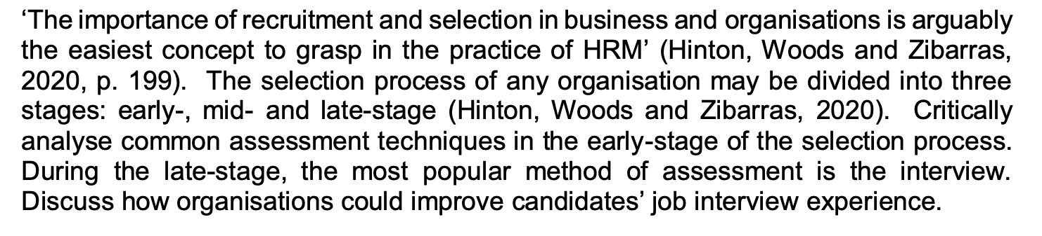 HUMAN RESOURCE MANAGEMENT 50 MARKS 1000 WORDS